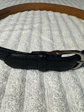 L.L.Bean Full Grain Leather Belt – Dark Navy Blue